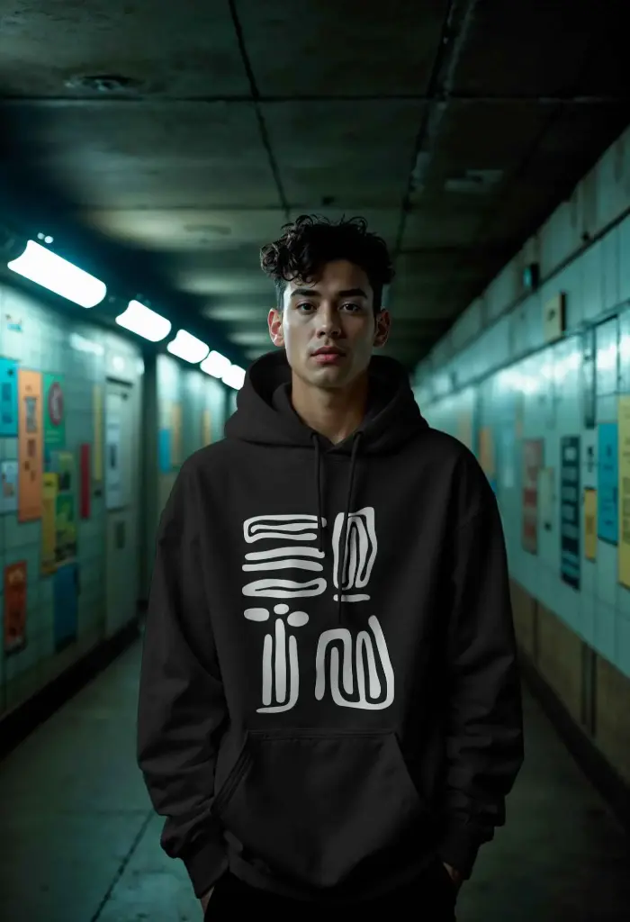 Echoes Black Classic Hoodie