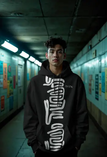 Echo Central Hoodie (Black hoodie with pattern at center – new name)