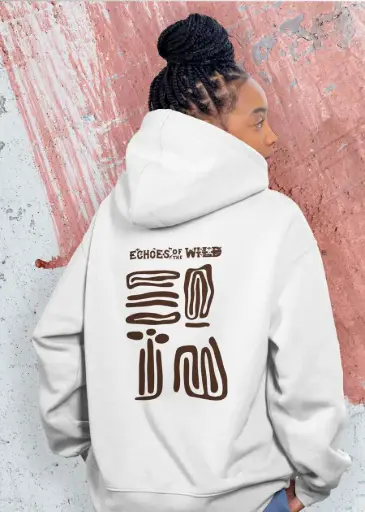 Echoes White Classic Hoodie