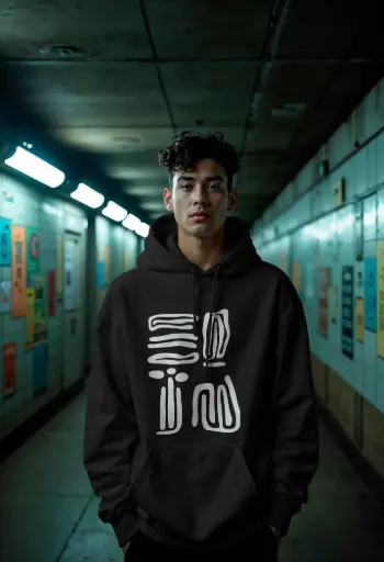 Echoes Black Classic Hoodie